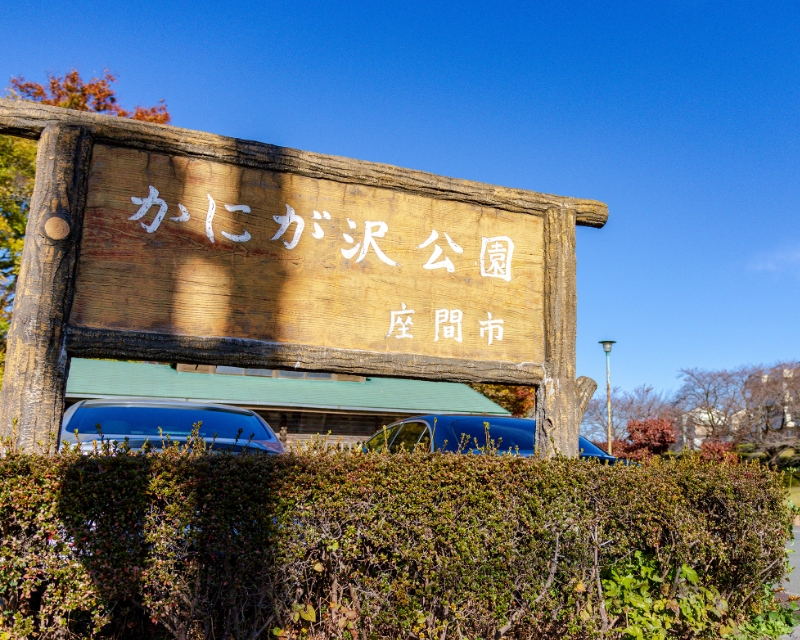 快晴のかにが沢公園。座間市民の憩いの場です
